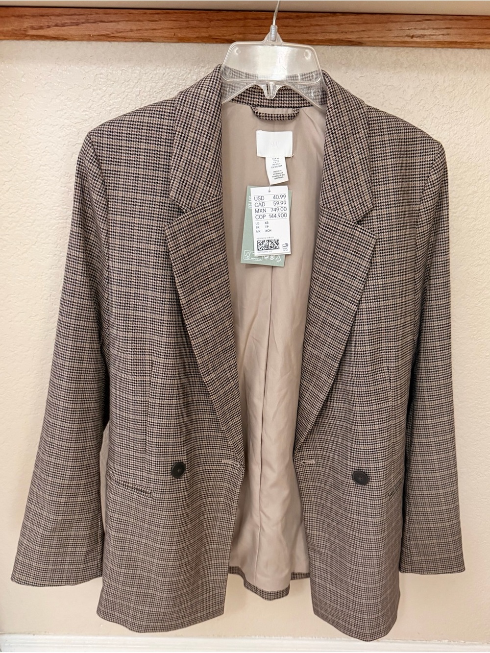 H&M Brown Plaid Blazer